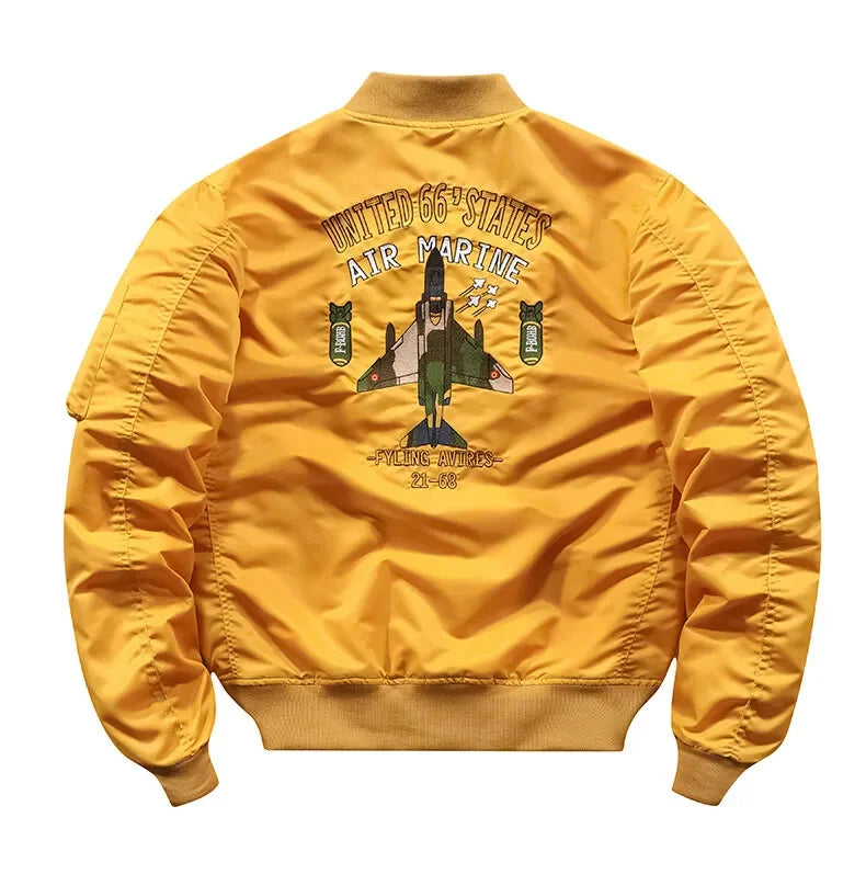 Men's Jacket Spring and Autumn Air Force MA1 Pilot Jacket Heavy Industry Embroidery Motorcycle American Fashion Baseball Jacket