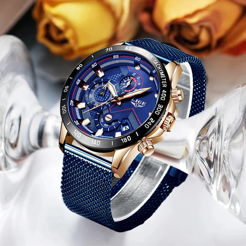 LIGE New Rose Gold Women Watch Top Brand Luxury Watch Women Quartz Sport Women's Bracelet Watches Waterproof Relogios Feminino