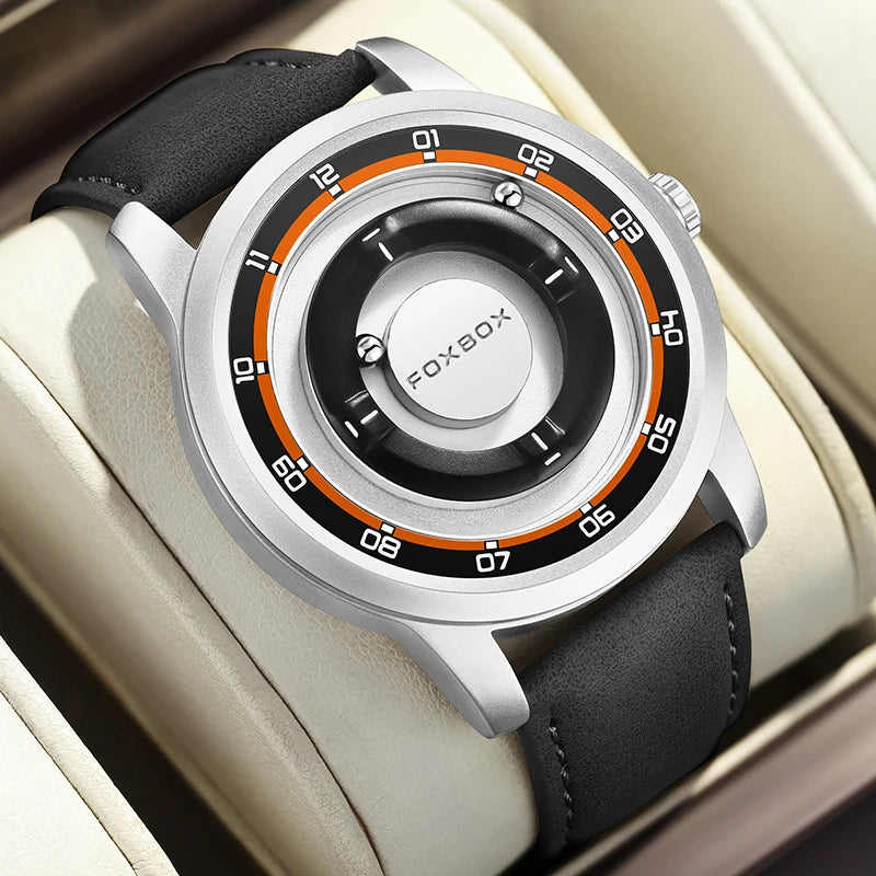 Foxbox 2025 Luxury Watches Men Creative Scrolling Beads Quartz Wristwatches Fashion Waterproof Magnetic Force Mens Watch Reloj
