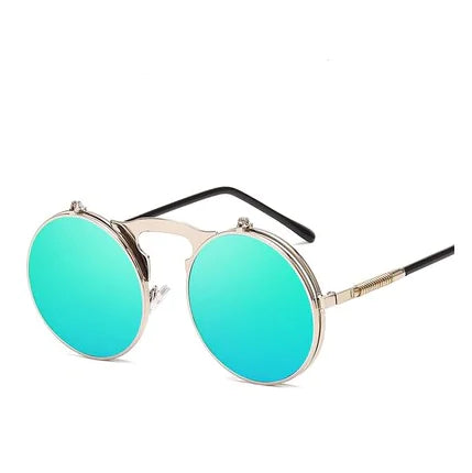 Round Frame Flip-Top Sunglasses and Sunglasses