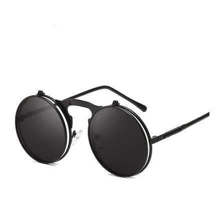 Round Frame Flip-Top Sunglasses and Sunglasses