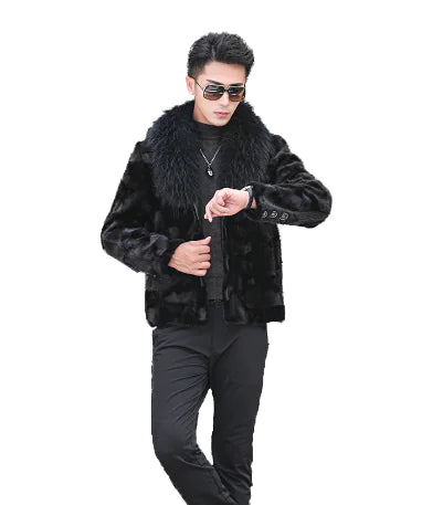 Men's Faux Fur Coat, Trendy Mid-Length Fashion Jacket