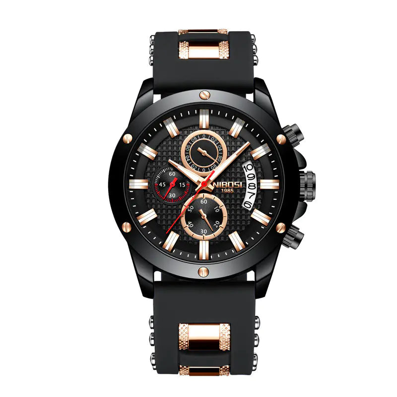 Three-Eye Quartz Chronograph Watch