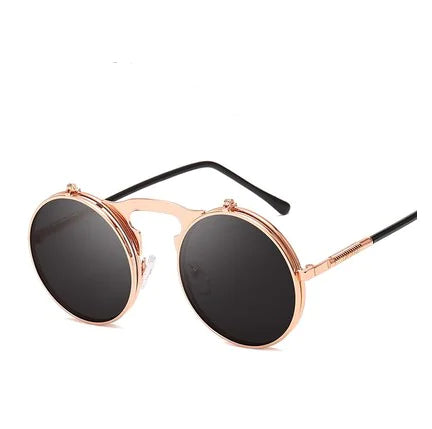 Round Frame Flip-Top Sunglasses and Sunglasses