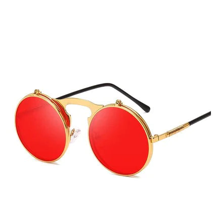 Round Frame Flip-Top Sunglasses and Sunglasses