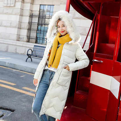 Reversible Cotton-Padded Jacket with Hood and Fur Collar