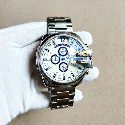 Top Brand Chronograph Watches Men Large Dial Multifunction Military Quartz Business Creative Sports Wristwatch Relogio Masculino