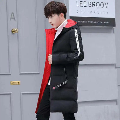 New Men's Winter Jacket Long Men's Coat with Zipper Hooded Male Coats High Quality Man Winter Brand Clothing