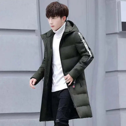 New Men's Winter Jacket Long Men's Coat with Zipper Hooded Male Coats High Quality Man Winter Brand Clothing