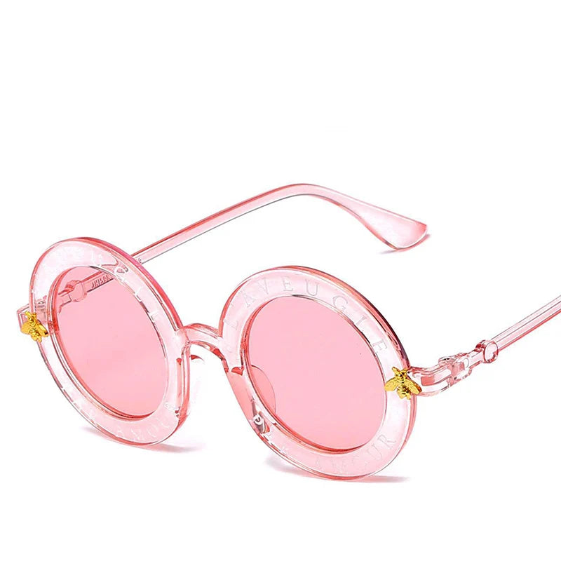 Fashion Unisex Round Retro Sunglasses Women Vintage Glasses Circle Classic Bee Letter Sun Glasses Men Shades Visor Oculos Top