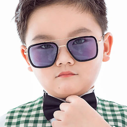 Sun Glasses Steampunk For Kid Boys Metallic Frame Sunglasses Popular Fashionable Sunglasses hip hop Sunglasses For Children