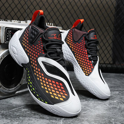 High-quality Men's Basketball Shoes Women Reflective Basketball Sneakers Men Outdoor Rubber Anti Slip Sports Training Shoes Male