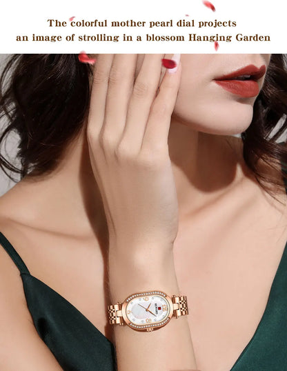 REWARD Exquisite Minimalist Women Watch Luxury Fashion Stain Steel Ladies Waterproof Quartz Wristwatch Rose Gold Female Clock