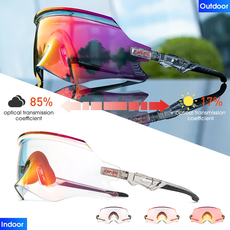 Kapvoe Cycling Sunglasses UV400 Protect Men Bike Sunglasses MTB Eyewear Outdoor Sport Goggles Bike Glasses Oculos De Ciclismo