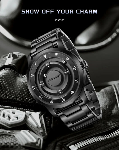 Foxbox 2025 Luxury Watches Men Creative Scrolling Beads Quartz Wristwatches Fashion Waterproof Magnetic Force Mens Watch Reloj