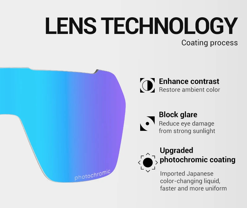 Scvcn Color Photochromic Sunglasses Cycling Glasses Sports for Men Mountain Bike Road Bicycle Fashion Eyewear Goggles UV400 MTB