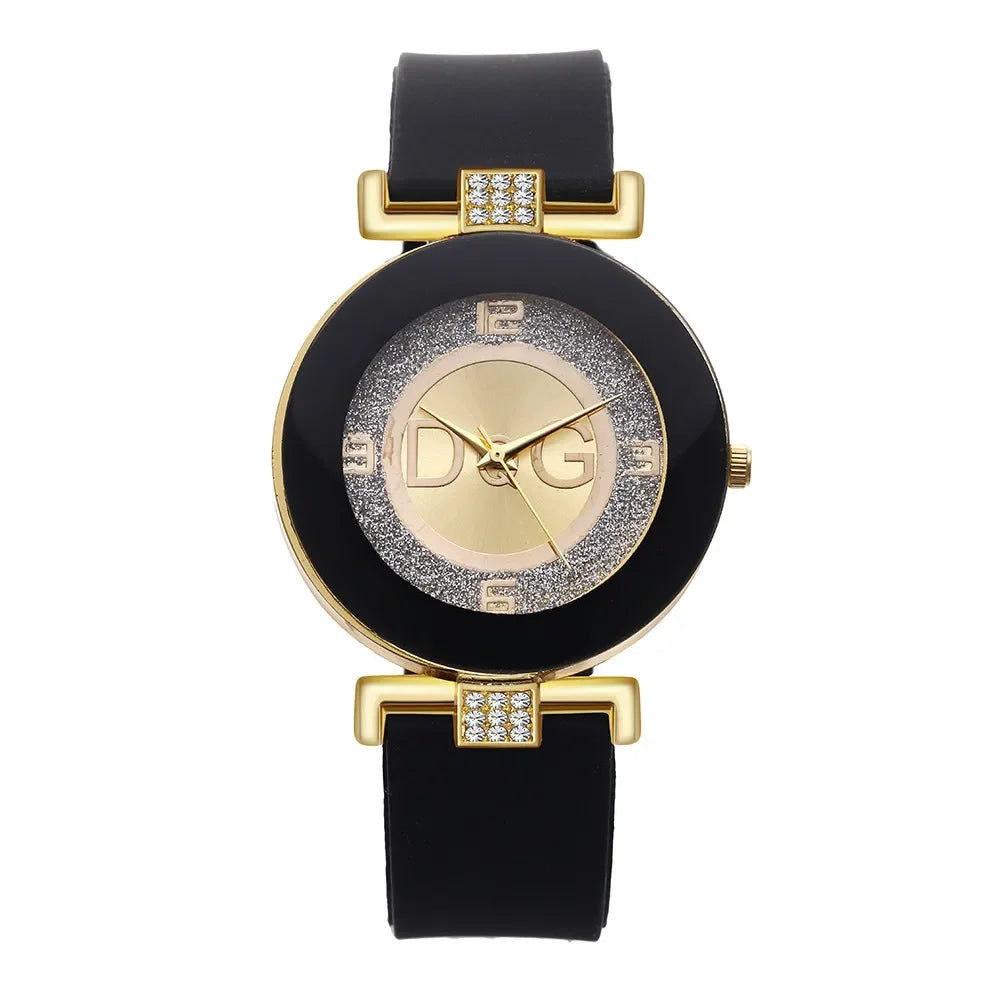 Simple Black White Quartz Watches Women Minimalist Design Silicone Strap Luxury Brand Wristwatch Big Dial Fashion Creative Watch