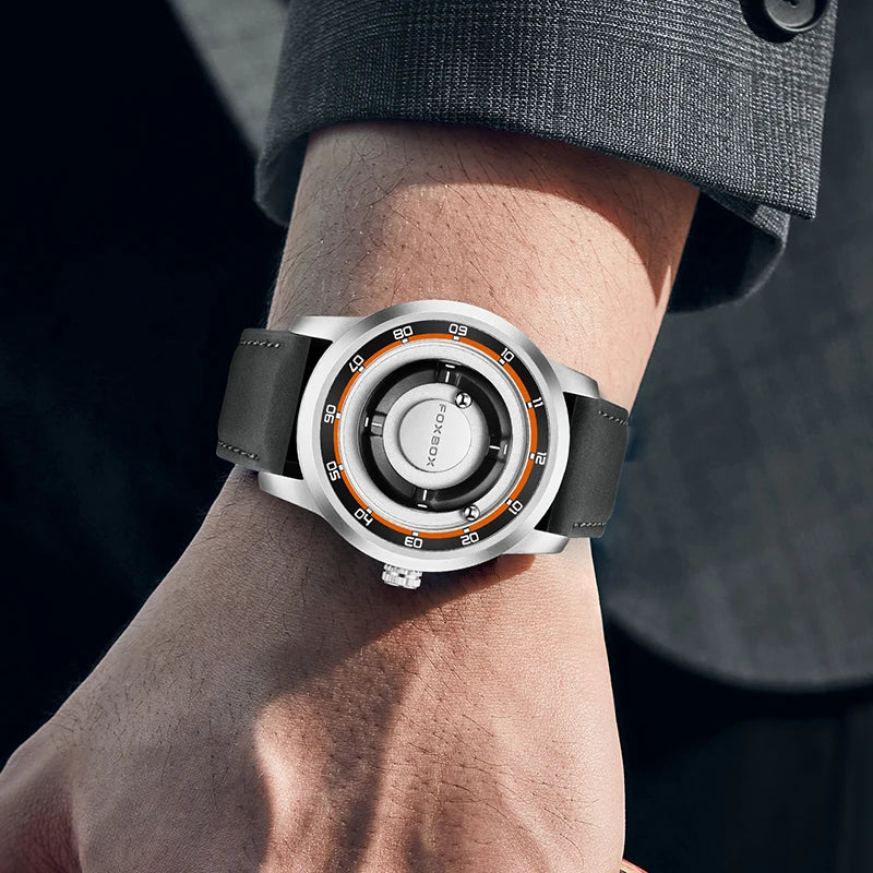 Foxbox 2025 Luxury Watches Men Creative Scrolling Beads Quartz Wristwatches Fashion Waterproof Magnetic Force Mens Watch Reloj