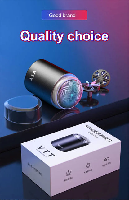 Ultra-Thin Portable Electric Mini Men’s Shaver USB Rechargeable Waterproof Beard Razor Trimmer for Car Use with Long Battery