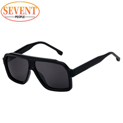 Classic Oversized Square Sunglasses Men 2024 Luxury Brand Trendy Metal Big Frame Goggles Eyewear Stylish Sun Glasses For Ladies