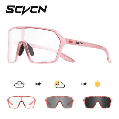 Scvcn Color Photochromic Sunglasses Cycling Glasses Sports for Men Mountain Bike Road Bicycle Fashion Eyewear Goggles UV400 MTB