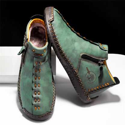 2025 New Men's Handmade Leather Loafers Boots Fashion Ethnic Style Casual Shoes Comfortable Lightweight Breathable Mens Boots