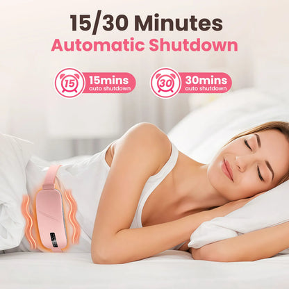 Women’s Period Pain Relief Belt Fast Heating 45-65°C 4 Adjustable Vibration Portable Menstrual Massager for Stomach/Back Pain