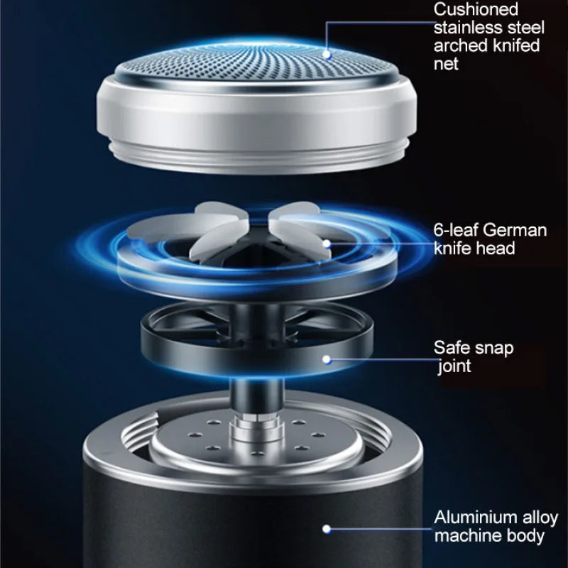 Ultra-Thin Portable Electric Mini Men’s Shaver USB Rechargeable Waterproof Beard Razor Trimmer for Car Use with Long Battery