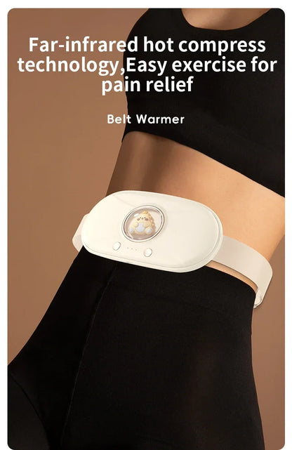 Menstrual Heating Pad Heated Massage Belt Menstrual Pain Relief Hot Compress Pad Abdominal Massage Period Warm Palace Belt