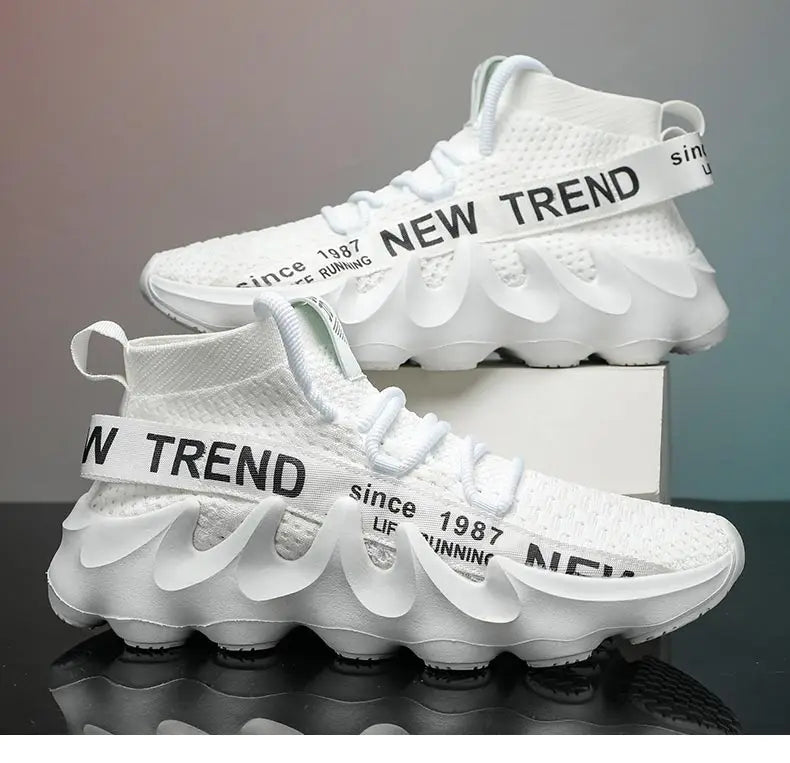 Unisex High Top Summer Casual Sneakes Chunky Breathable Men Outdoor Jogging Shoes Women Thick Sole Non-Slip Zapatillas New Color