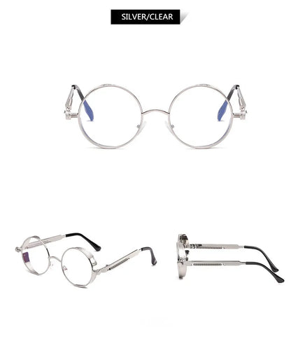 New Round Metal Sunglasses Steampunk Men Women Fashion Glasses Brand Designer Retro Vintage Sun Glasses UV400 Gafas De Sol