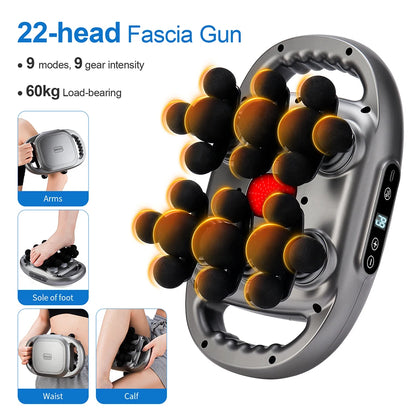 22-Head Fascia Gun High-Frequency Vibration Body Massage Gun Back and Waist Massager Neck Shoulder Massager Muscle masajeador