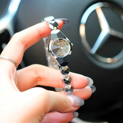 Blue Women Watch Light Luxury Trendy Fashion Metal Bracelet Watches Blue Waterproof Ladies Fashion Quartz Clock Wristwatches