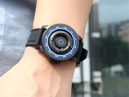 DANIEL GORMAN Magnetic Driven Watch Fashion Waterproof Quartz Watch with Black Silicone Strap Copper Case Beads Pointers DG0221