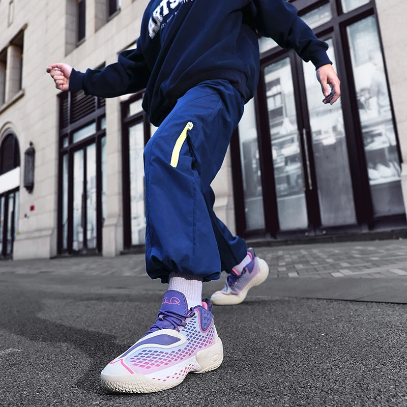 High-quality Men's Basketball Shoes Women Reflective Basketball Sneakers Men Outdoor Rubber Anti Slip Sports Training Shoes Male