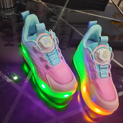 2 Wheels Children's Led Light Roller Skate Shoes Kids Boys Girls Glowing Sport Luminous Outdoor Sneakers Skateboard USB Charging