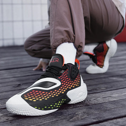 High-quality Men's Basketball Shoes Women Reflective Basketball Sneakers Men Outdoor Rubber Anti Slip Sports Training Shoes Male