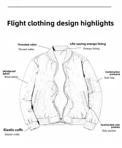 Men's Jacket Spring and Autumn Air Force MA1 Pilot Jacket Heavy Industry Embroidery Motorcycle American Fashion Baseball Jacket