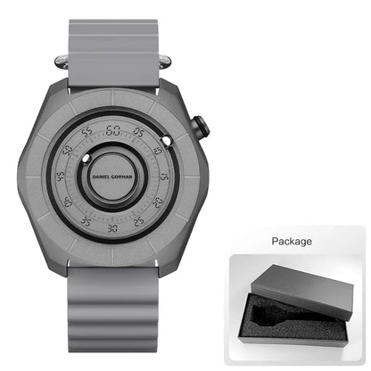 DANIEL GORMAN Sport Watch for Men Fashion Green Silicone Strap Waterproof Luminous Wristwatch with Magnetic Beads Hands DG0788