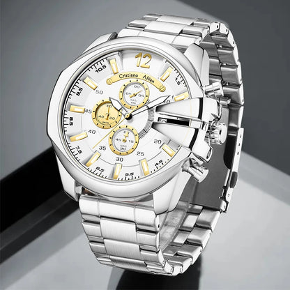 Top Brand Chronograph Watches Men Large Dial Multifunction Military Quartz Business Creative Sports Wristwatch Relogio Masculino