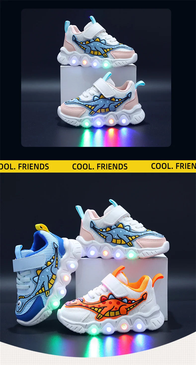 2023 New LED Children's Trainers Boys and Girls Tennis Shoes Sports Shoes for Toddlers Child Kids Sneakers