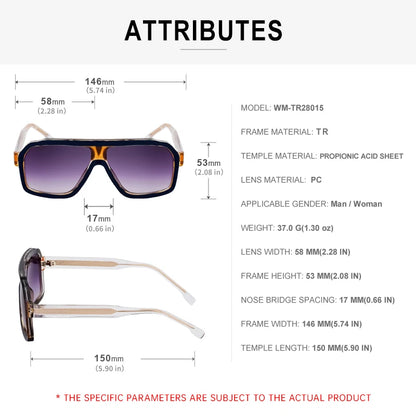 Classic Oversized Square Sunglasses Men 2024 Luxury Brand Trendy Metal Big Frame Goggles Eyewear Stylish Sun Glasses For Ladies