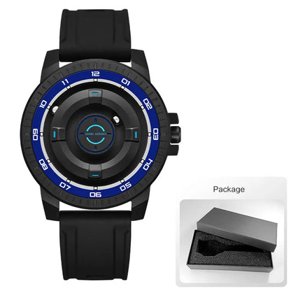 DANIEL GORMAN Magnetic Driven Watch Men Black Waterproof Stainless Steel Beads Quartz Watch with Silicone Strap DG0221 Green