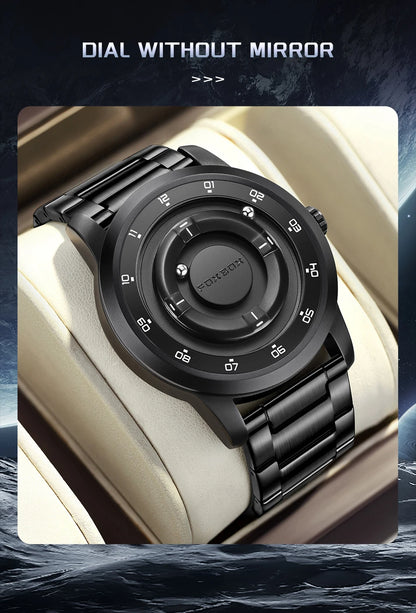 Foxbox 2025 Luxury Watches Men Creative Scrolling Beads Quartz Wristwatches Fashion Waterproof Magnetic Force Mens Watch Reloj