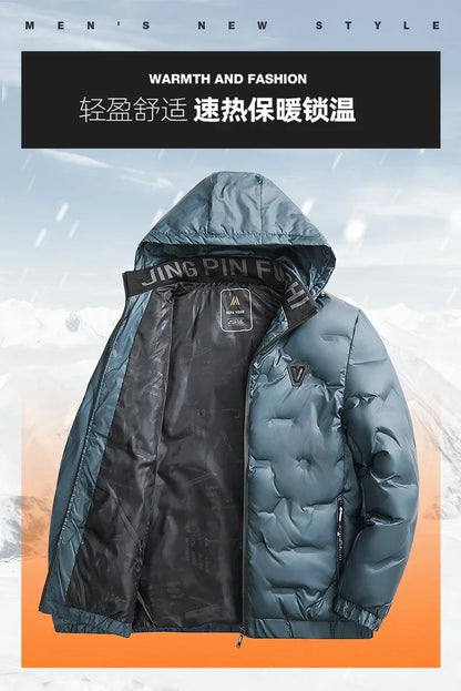 Autumn Fashion Hooded Slim Fit Casual Casual Parkas Men Fashion Men Winter New Warm Thick Windproof Parkas Jackets Coat Men
