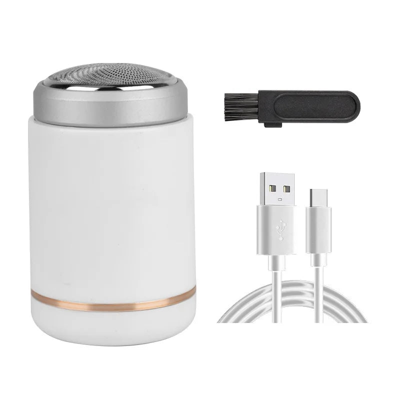 Ultra-Thin Portable Electric Mini Men’s Shaver USB Rechargeable Waterproof Beard Razor Trimmer for Car Use with Long Battery