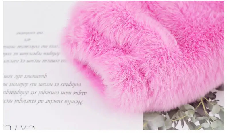 Fake Fur Girls Jacket Winter New Solid Color Letter Print Padded Lining Thick Warm Plush Coats For 5-12Y Kids Fashion Overcoat