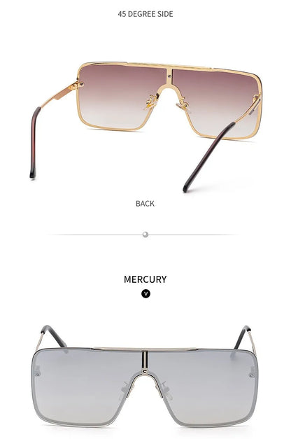 Fashion Oversized Square Sunglasses For Men Big Frame 2025 Luxury Brand Design Metal Frame Sun Glasses Man Retro Shades Eyewear