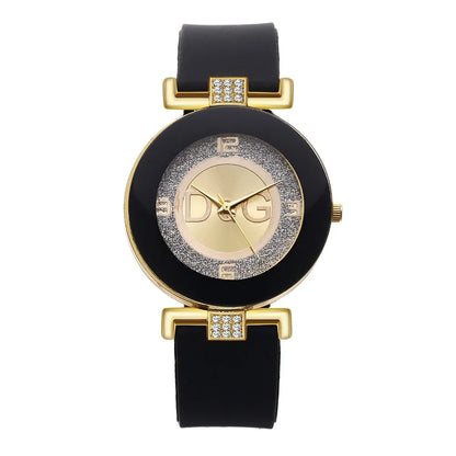 Simple Black White Quartz Watches Women Minimalist Design Silicone Strap Luxury Brand Wristwatch Big Dial Fashion Creative Watch
