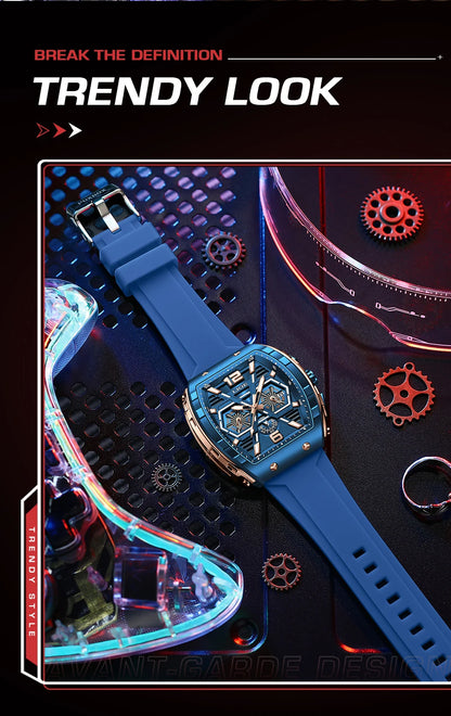 LIGE New Strong Luminous Watch For Men Fashion Military Square Watch Men Sport Chronograph Waterproof Watches Reloj Hombre+BOX